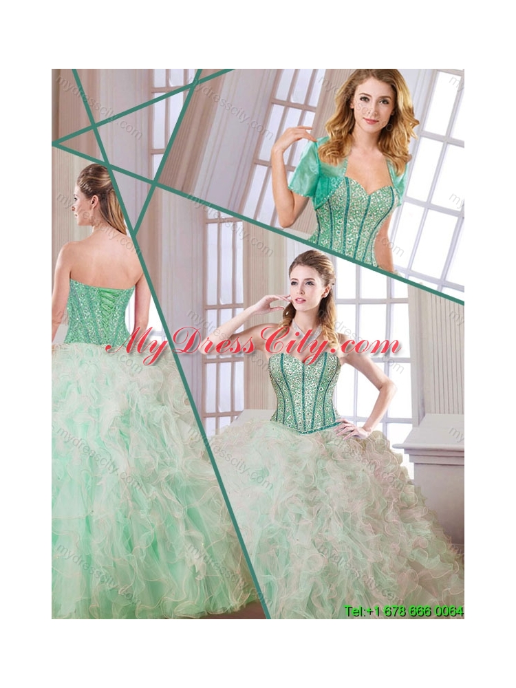 Gorgeous Beading and Ruffles Multi Color Quinceanera Dresses