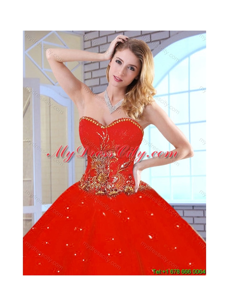 Hot Sale Appliques Fuchsia Quinceanera Dresses with Sweetheart