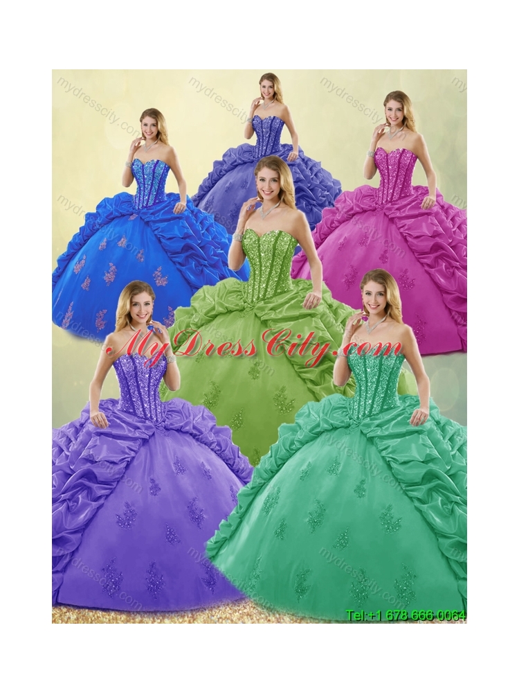 Exquisite Beading and Appliques Quinceanera Dresses for 2016