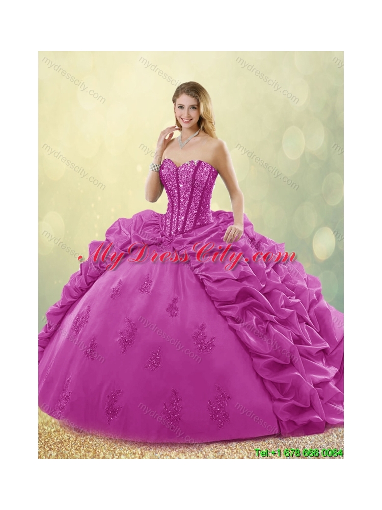 Exquisite Beading and Appliques Quinceanera Dresses for 2016