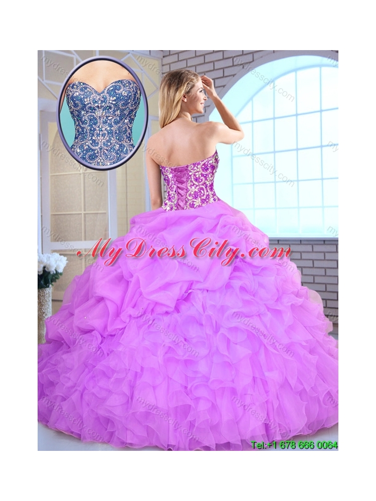 Best Selling Beading and Ruffles Quinceanera Dresses in Blue