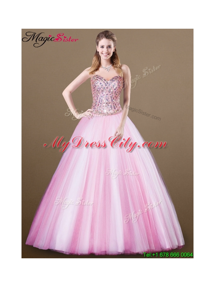 Lovely A Line Sweetheart Beading Detachable Prom Dresses for 2016