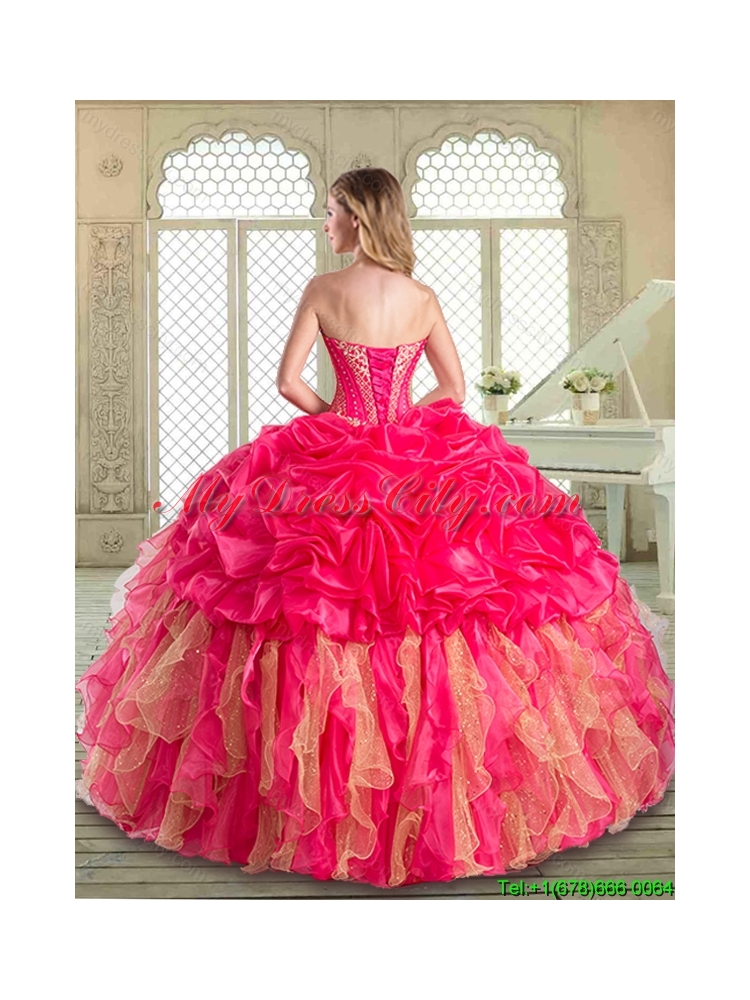 2016 Gorgeous Sweetheart Quinceanera Dresses with Ruffles and Pick Ups
