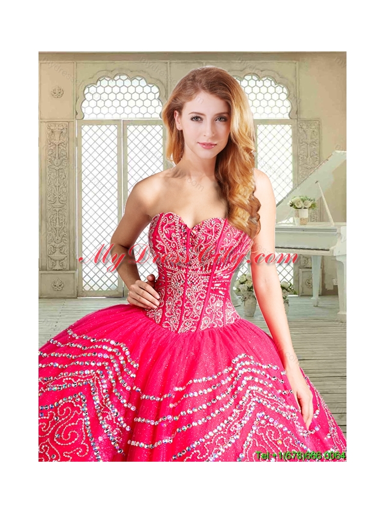 Gorgeous Floor Length 2016 Quinceanera Dresses with Beading and Appliques 219.98
