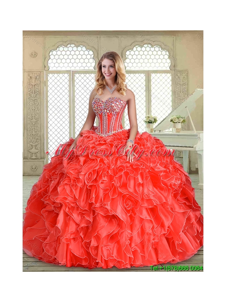Latest Sweetheart Quinceanera Gowns with Beading and Ruffles