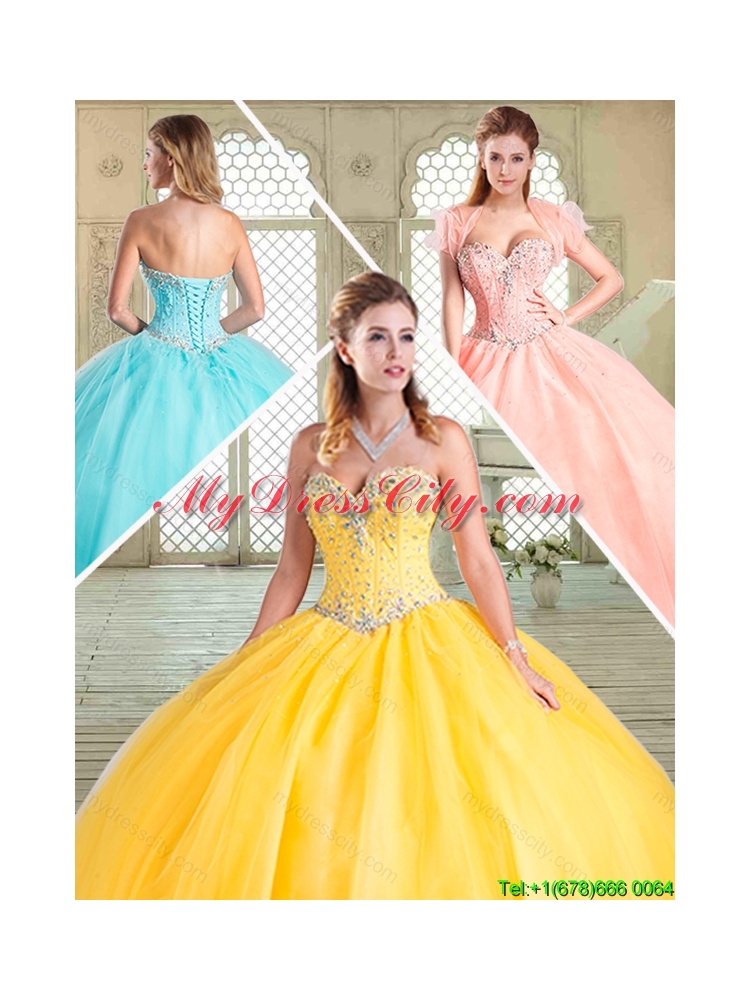 Elegant Sweetheart Beading Quinceanera Gowns for Spring