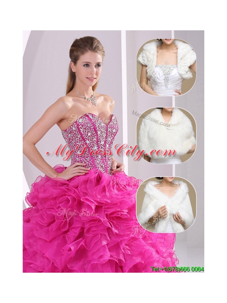 Perfect Ruffles and Beading Fuchsia 016 Quinceanera Dresses