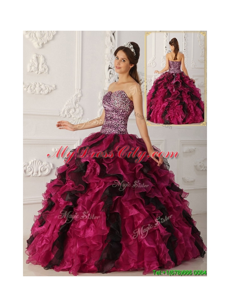 2016 Pretty Multi Color Ball Gown Floor Length Quinceanera Dresses