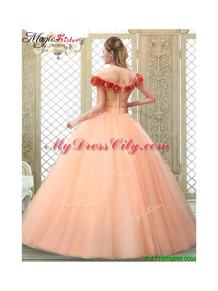 Cheap Off the Shoulder Quinceanera Dresses with Hand Made Flowers