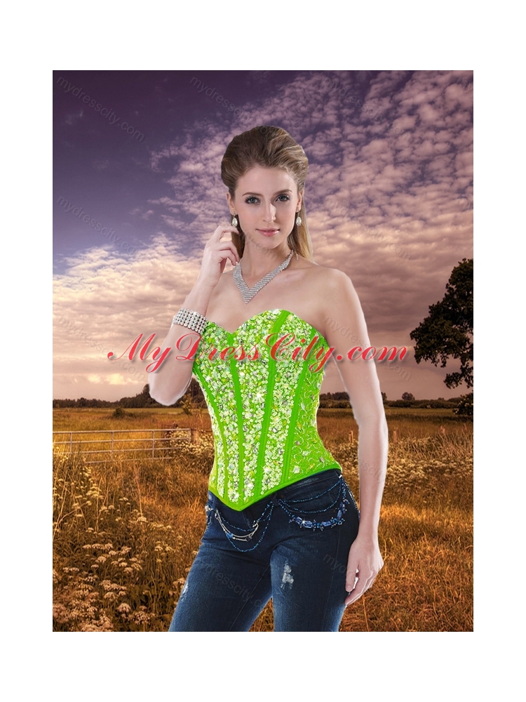 2016 Hot Sale Spring Green Detachable Sweet 16 Dresses with Beading and Ruffled Layers