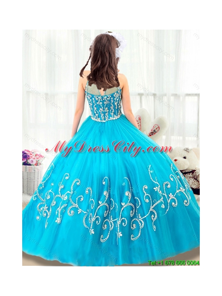 Cheap Beading Mini Quinceanera Gowns with High Neck