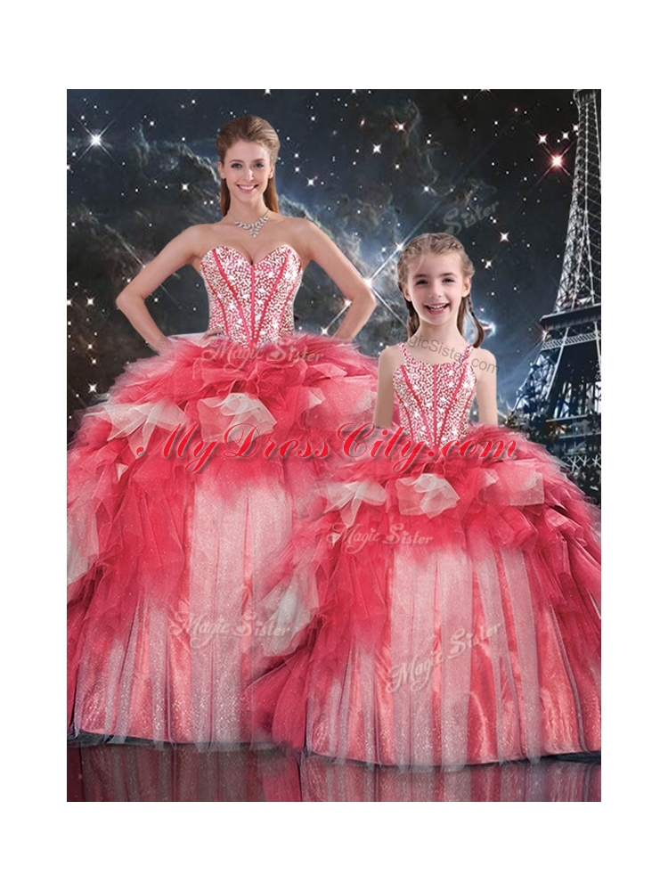 Fashionable Puffy Sweetheart Beading Princesita with Quinceanera Dress for Winter