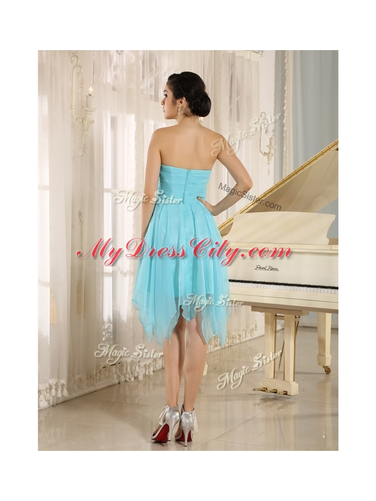 Cheap Asymmetrical Sweetheart Beading Short Prom Dresses