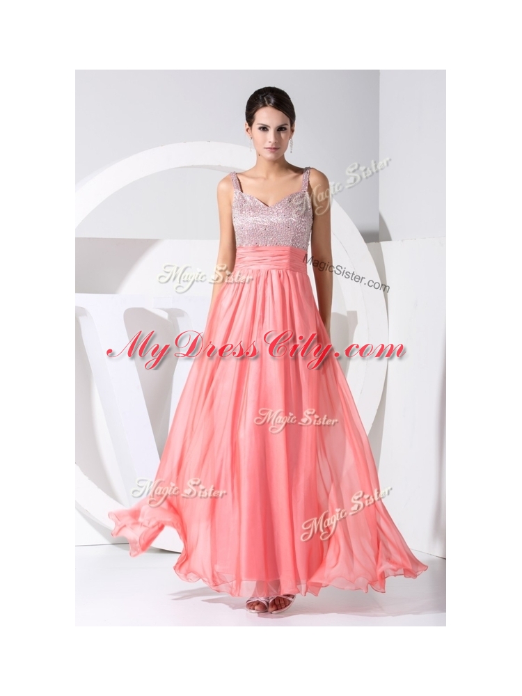 Cheap Arrivals Empire Straps Sequins Prom Dresses in Watermelon