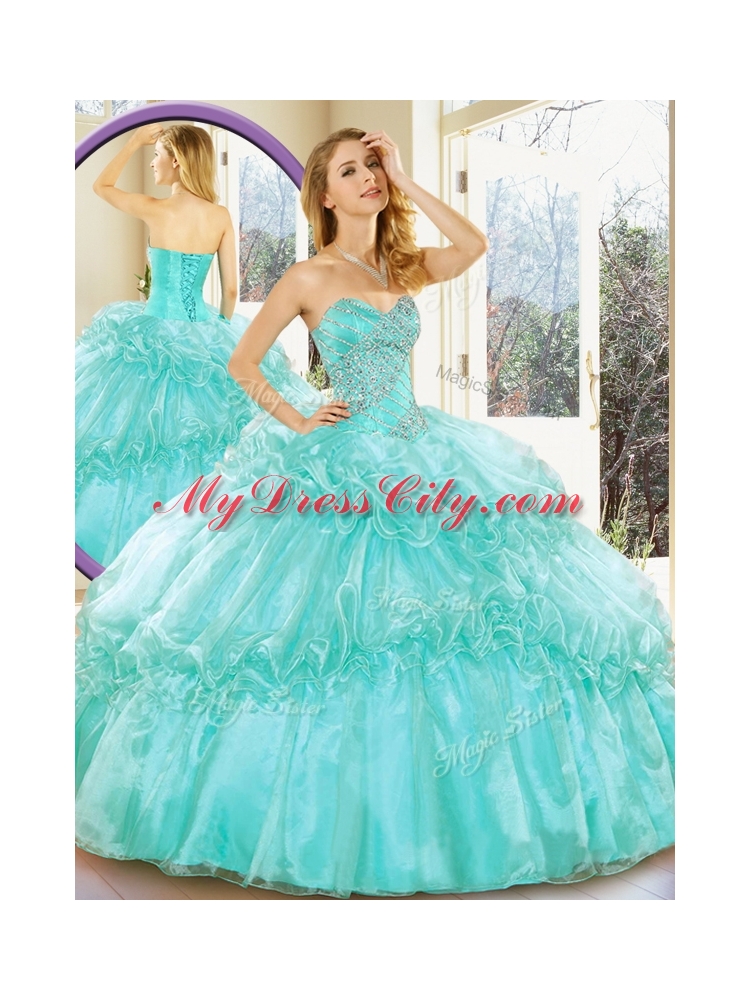 Affordable Sweetheart Quinceanera Dresses with Beading and Ruffled Layers for Summer