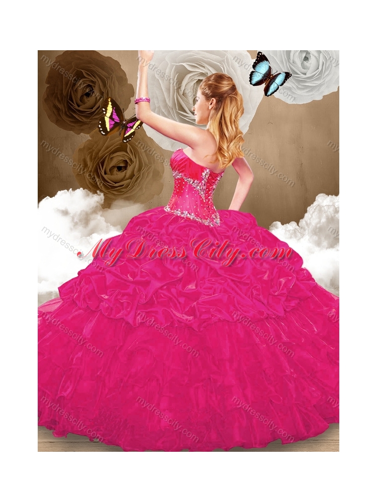 Best Sweetheart Fuchsia Quinceanera Dresses with Pick Ups