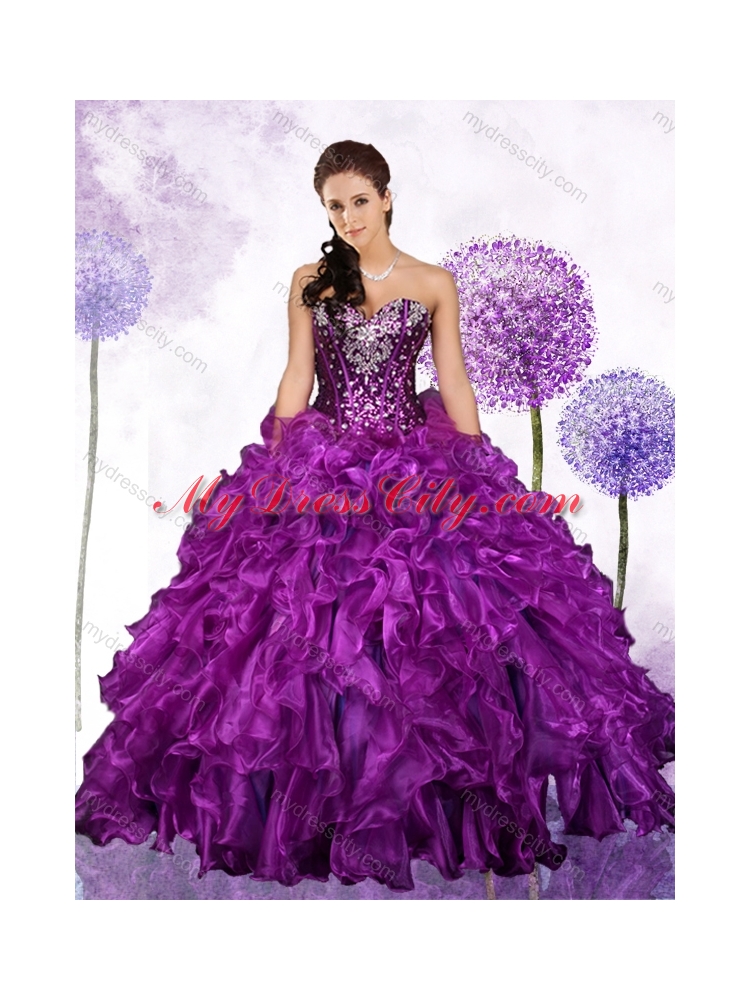 Fashionable Ball Gown Quinceanera Dresses with Ruffles and Sequins
