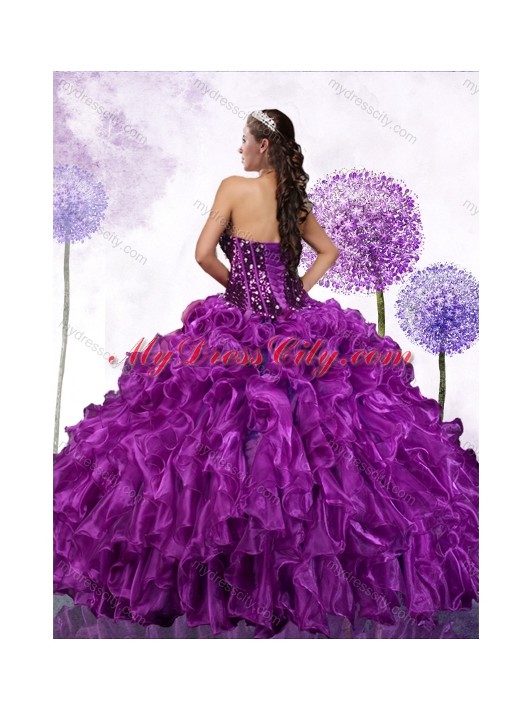 Fashionable Ball Gown Quinceanera Dresses with Ruffles and Sequins