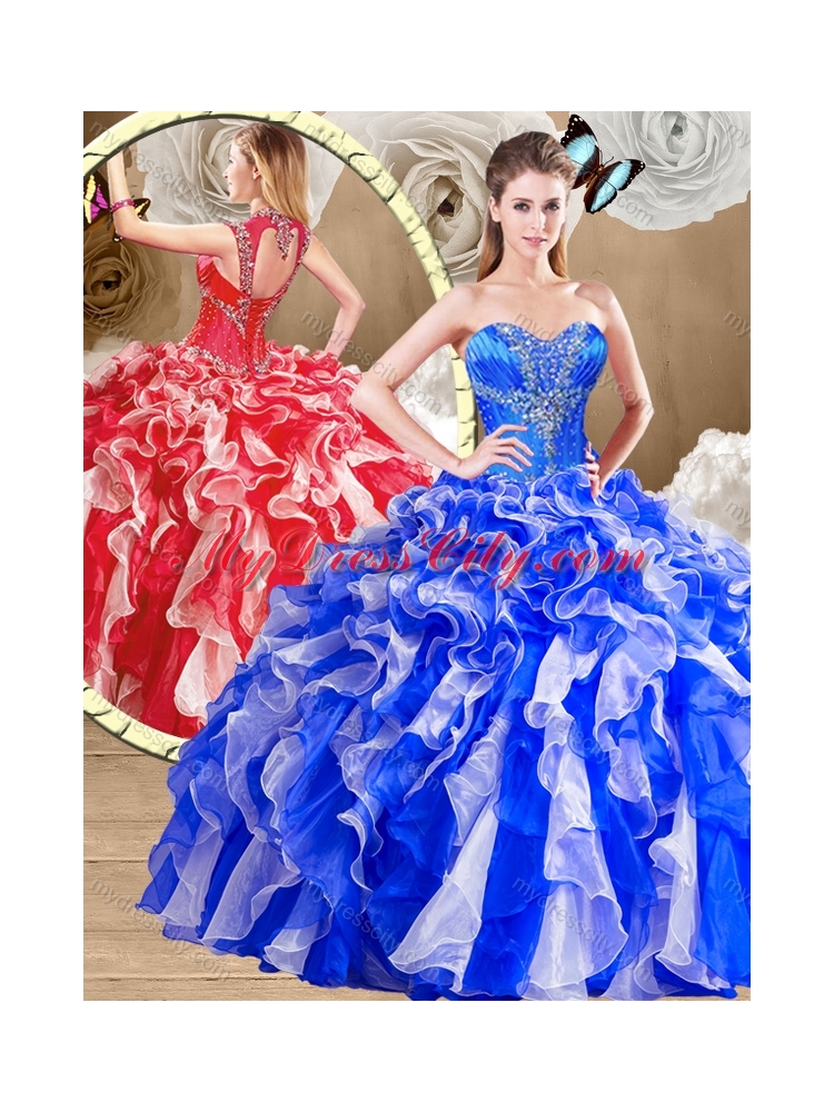 Latest Sweetheart Multi Color Sweet 16 Dresses with Ruffles