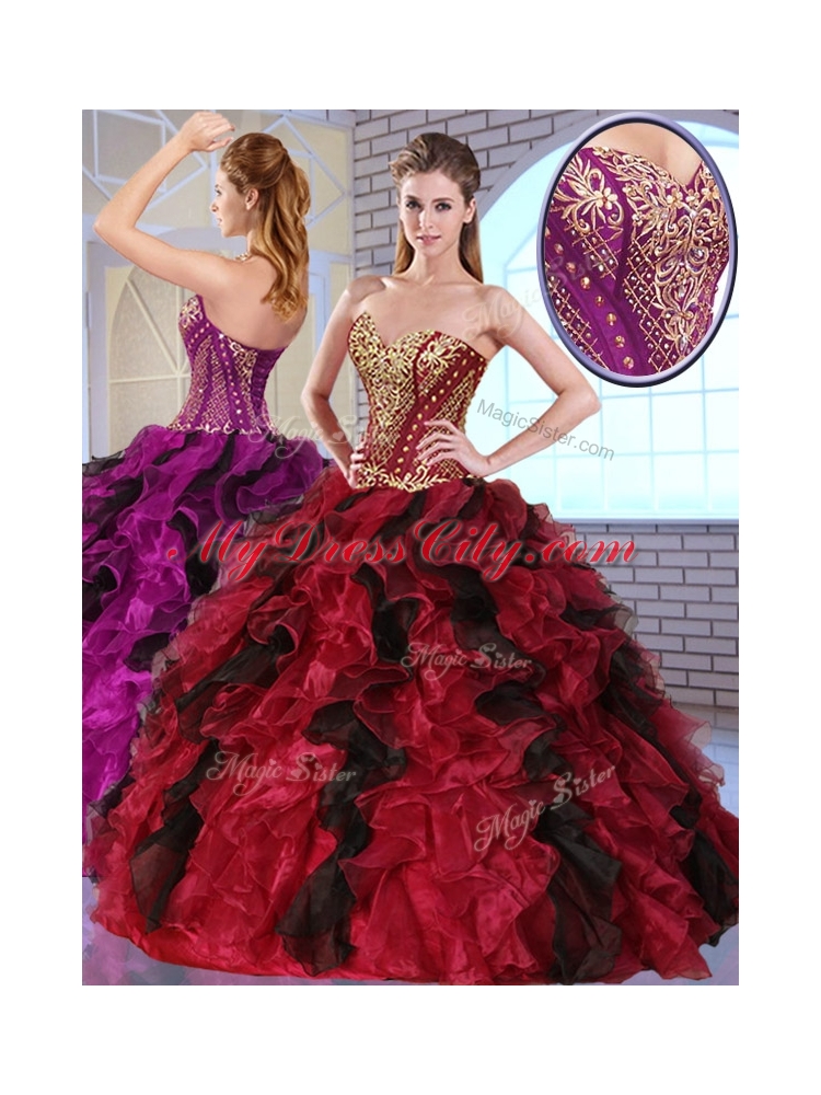 Most Popular Sweetheart Quinceanera Dresses with Appliques and Ruffles