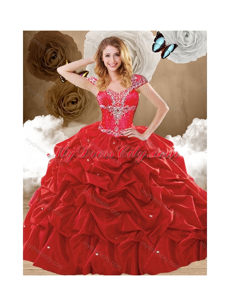 Discount Brush Train Hot Pink Sweet 16 Dresses with Pick Ups
