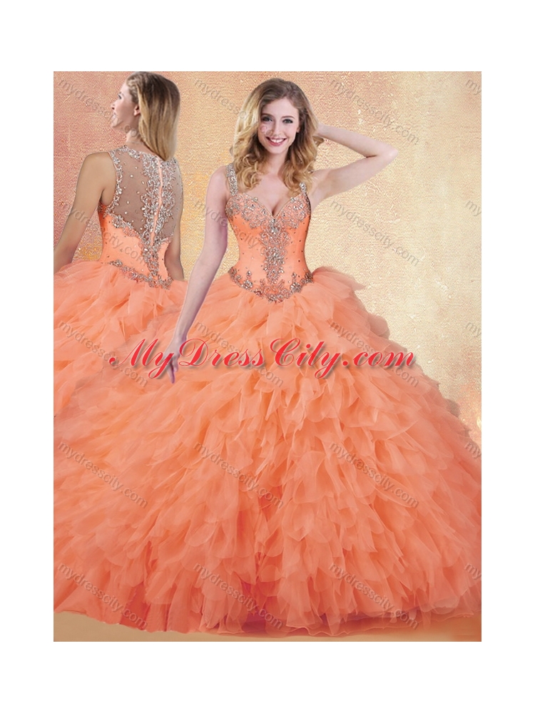 Perfect Ball Gown Straps Quinceanera Dresses with Ruffles and Appliques