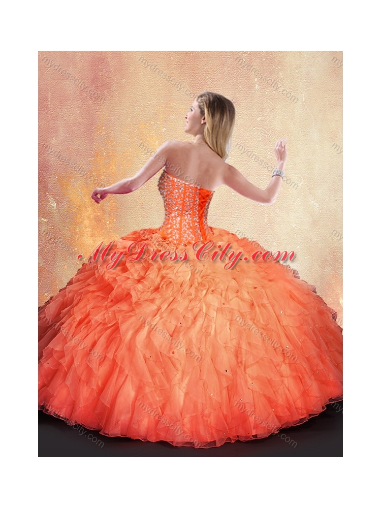 Wonderful Ball Gown Beading and Ruffles Sweet 16 Dresses