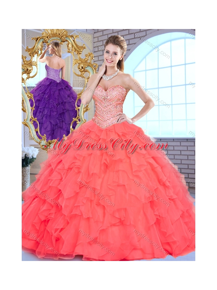 Beautiful Ball Gown Beading and Ruffles Quinceanera Gowns