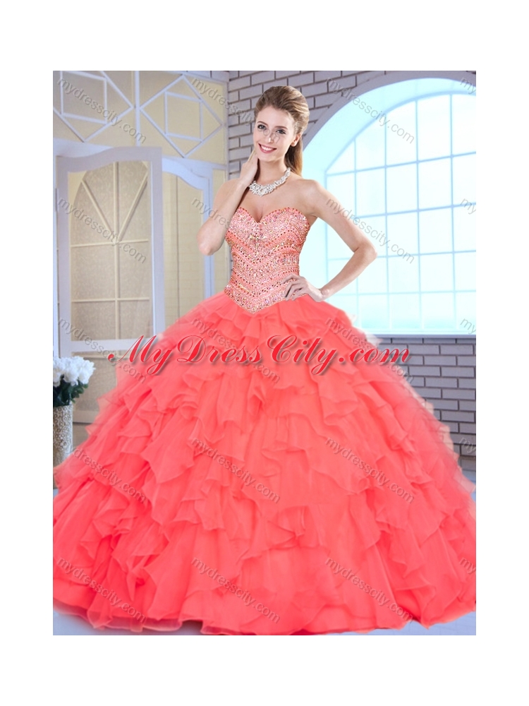 Beautiful Ball Gown Beading and Ruffles Quinceanera Gowns