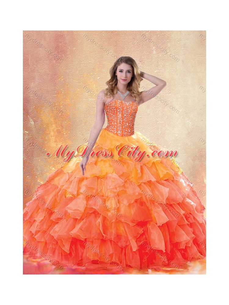 Beautiful Ball Gown Quinceanera Gowns with Beading and Ruffles