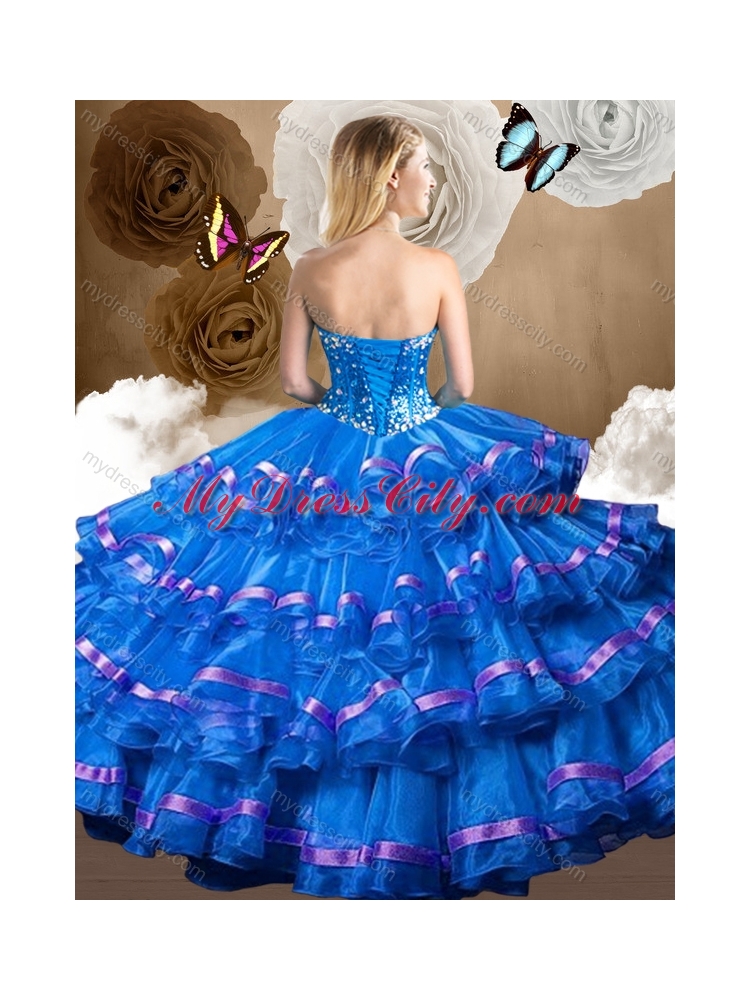 Fashionable Ball Gown Quinceanera Dresses with Beading and Ruffled Layers