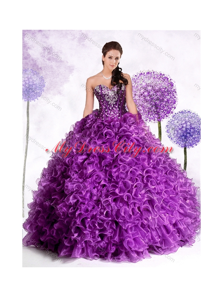 Luxurious Ball Gown Sweetheart Ruffles and Sequins Quinceanera Dresses