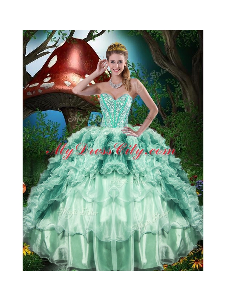 Beautiful Detachable Sweet 16 Dresses with Beading and Ruffles