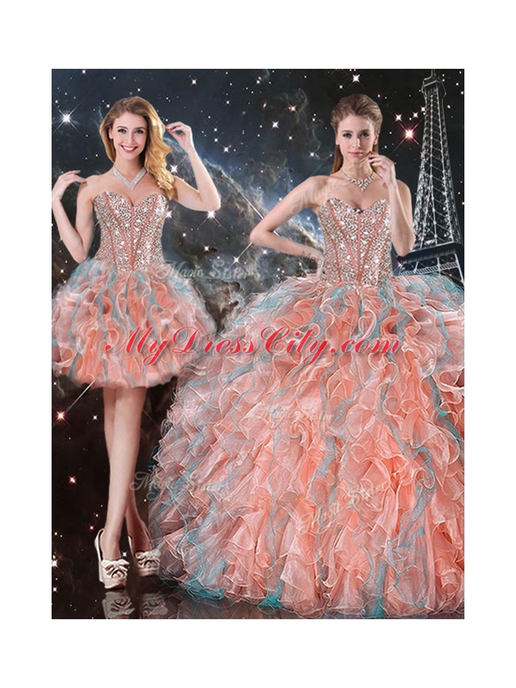 2016 Fashionable Ball Gown Sweetheart Detachable Sweet 16 Gowns for Fall