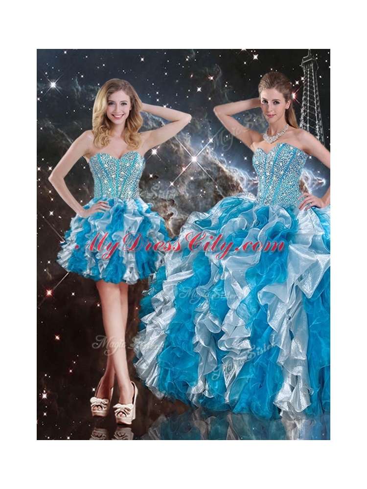 2016 Pretty Sweetheart Multi Color Detachable Sweet 16 Dresses with Beading