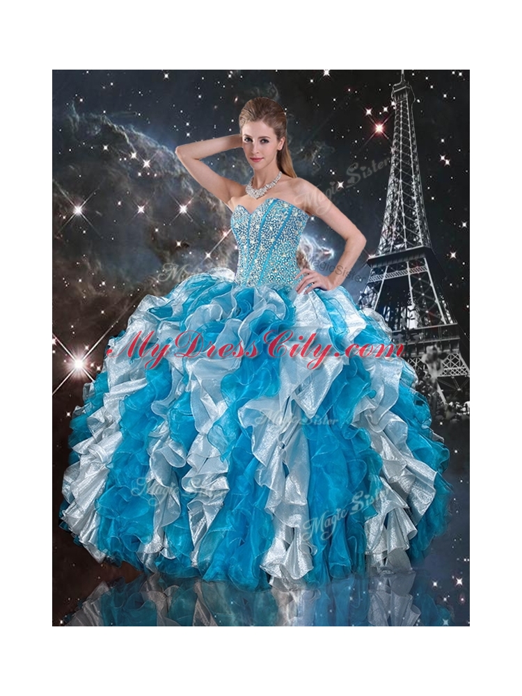 2016 Pretty Sweetheart Multi Color Detachable Sweet 16 Dresses with Beading