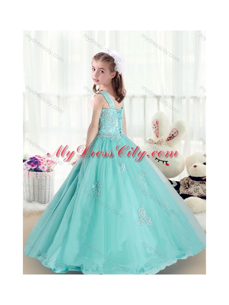 2016 Beautiful Straps Mini Quinceanera Dresses with Appliques and Beading