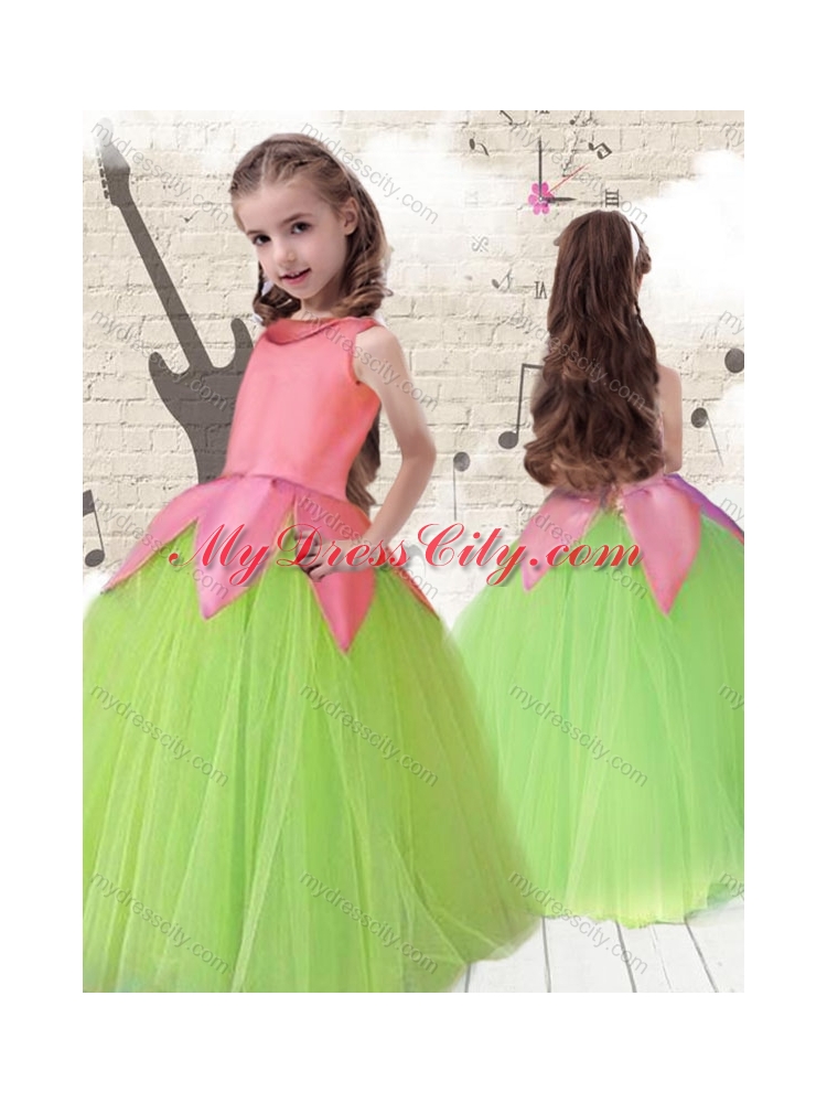 2016 Cheap Scoop Ball Gown Multi Color Little Girl Dresses