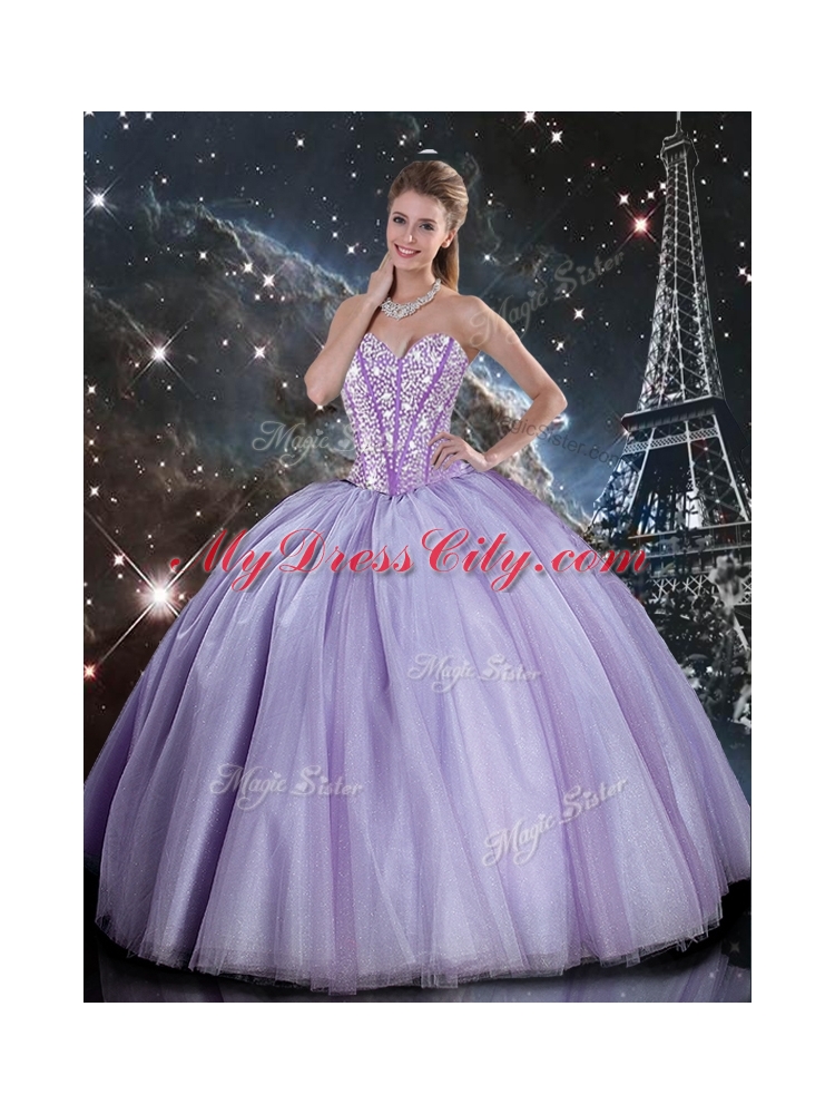 Exclusive Lavender Quinceanera Dresses and Simple Straps Mini Quinceanera Dresses and Beautiful Beading Ball Gown Dama Dresses
