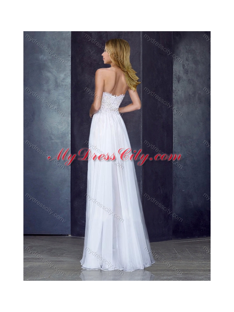 2016 Short Inside Long Outside Laced White Prom Dress