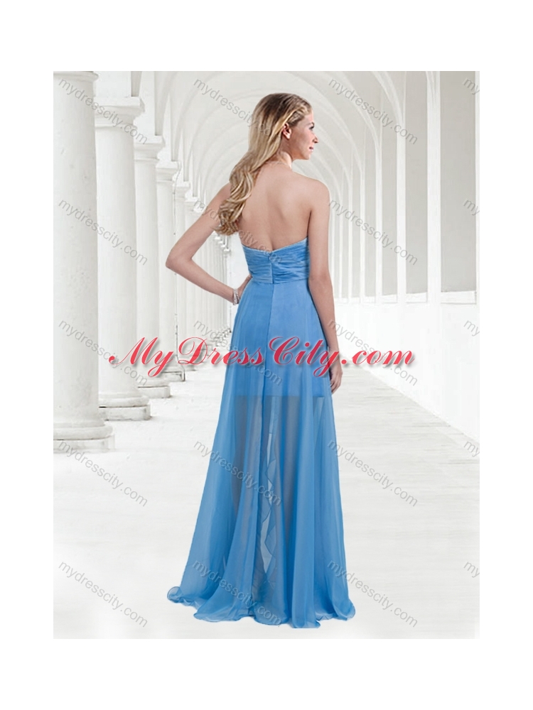 Classical Chiffon Beaded Yellow Green Long  Bridesmaid Dress with Empire