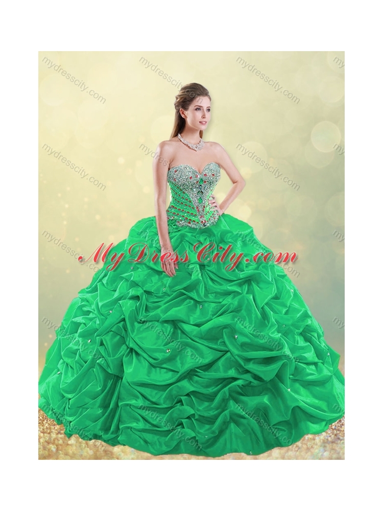 Gorgeous Really Puffy Beaded and Bubble Quinceanera Dress in Taffeta