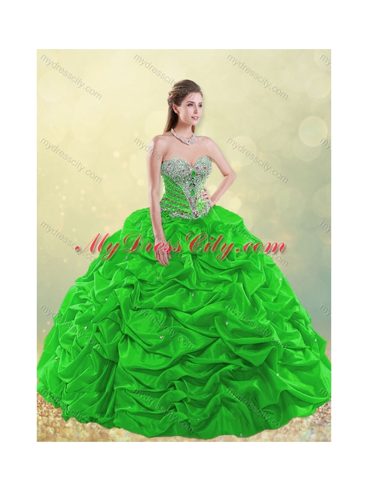 Gorgeous Really Puffy Beaded and Bubble Quinceanera Dress in Taffeta