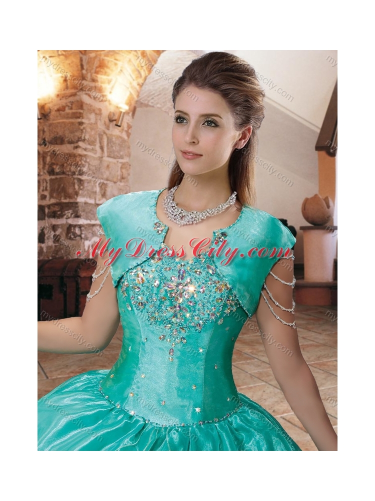 Gorgeous Beaded Decorated Sleeves Quinceanera Dress with Off the Shoulder