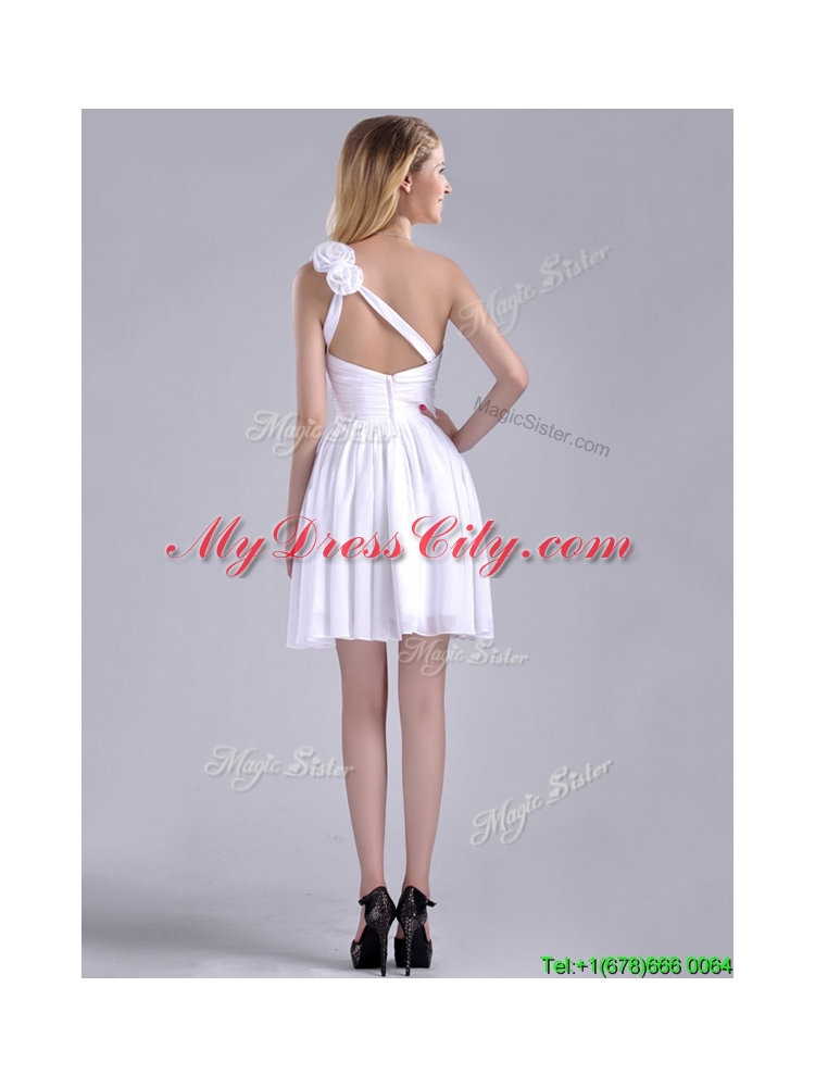 Classical Criss Cross White Dama Dress with Hand Crafted Flowers