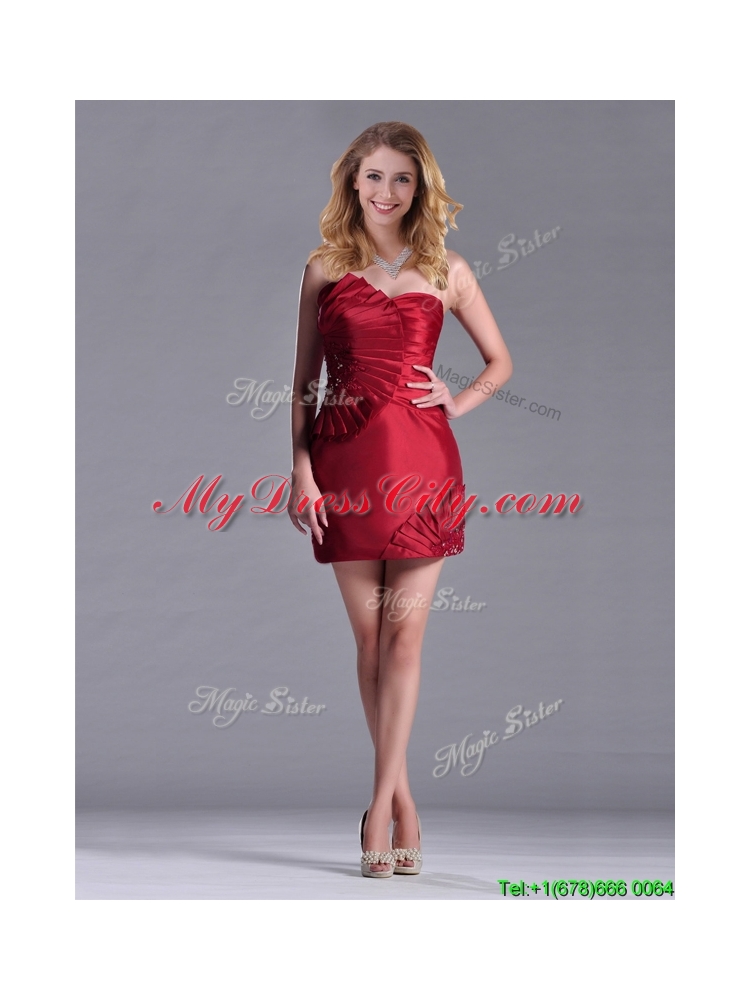 Best Selling Column Wine Red Prom Dress with Asymmetrical Neckline