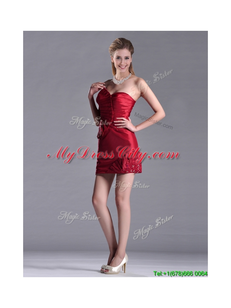 Best Selling Column Wine Red Prom Dress with Asymmetrical Neckline