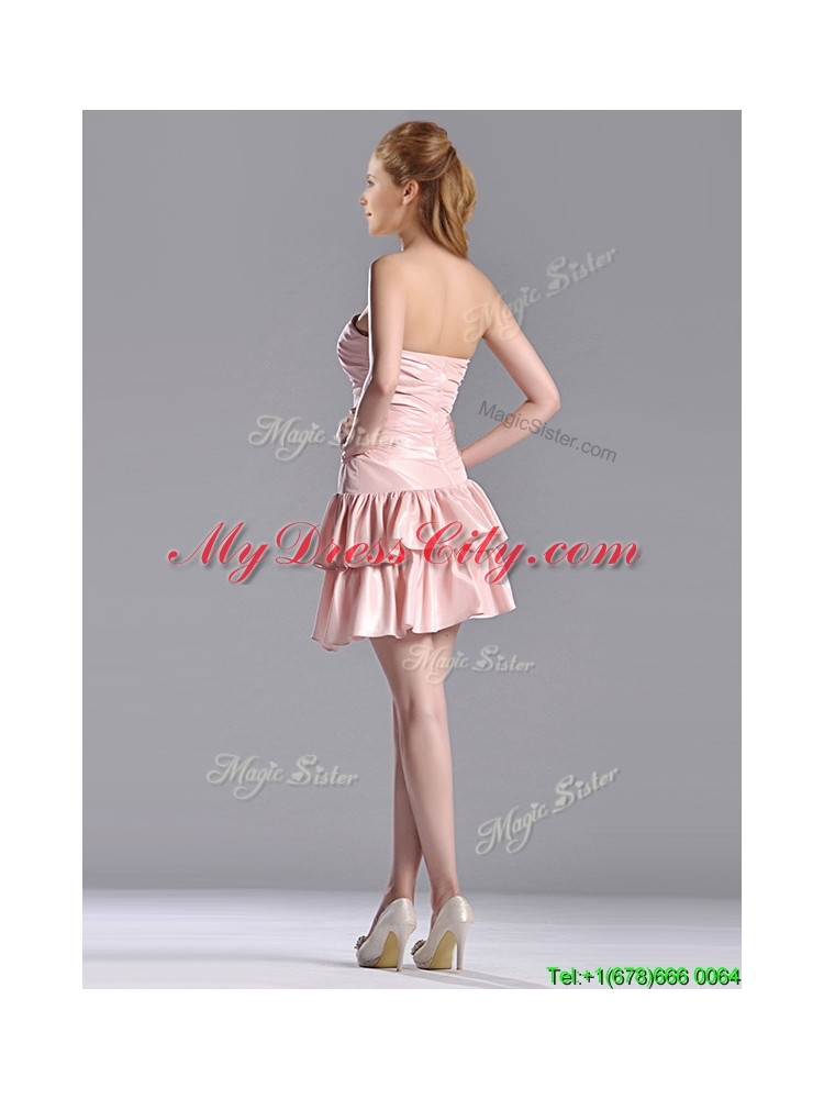 New Low Price Ruffled Layers Short Bridesmaid Dress in Asymmetrical