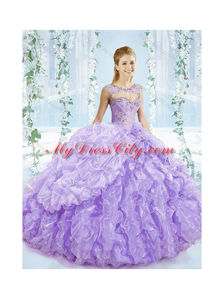 Puffy Skirt Bubble and Beaded Detachable Quinceanera Skirts in Lavender