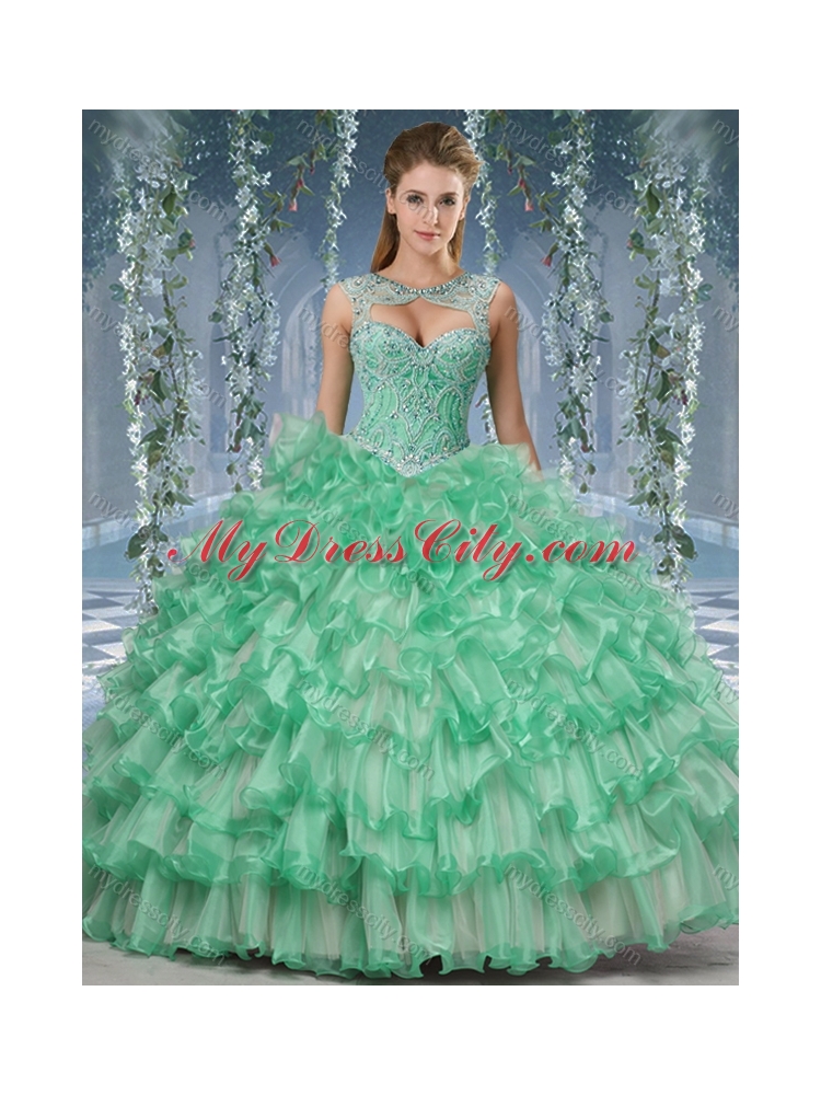 Lovely Big 2016 Quinceanera Dresses with Beading and Ruffles